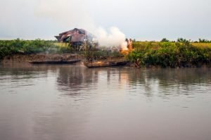 Farmers on the Kaladan River, Mrauk U, Rakhine State, Myanmar