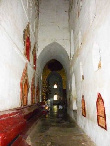 ananda Temple - Corridor with stone sculptures depicting Buddha's life based on 5th or 6th century Pali text, Nidanakatha (or later works from this source)